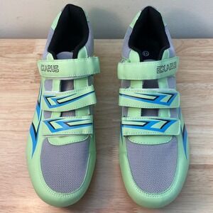 Exarus Mens Cycling Shoes Mint Green Blue Triple Strap Road Bike Spin Size 13